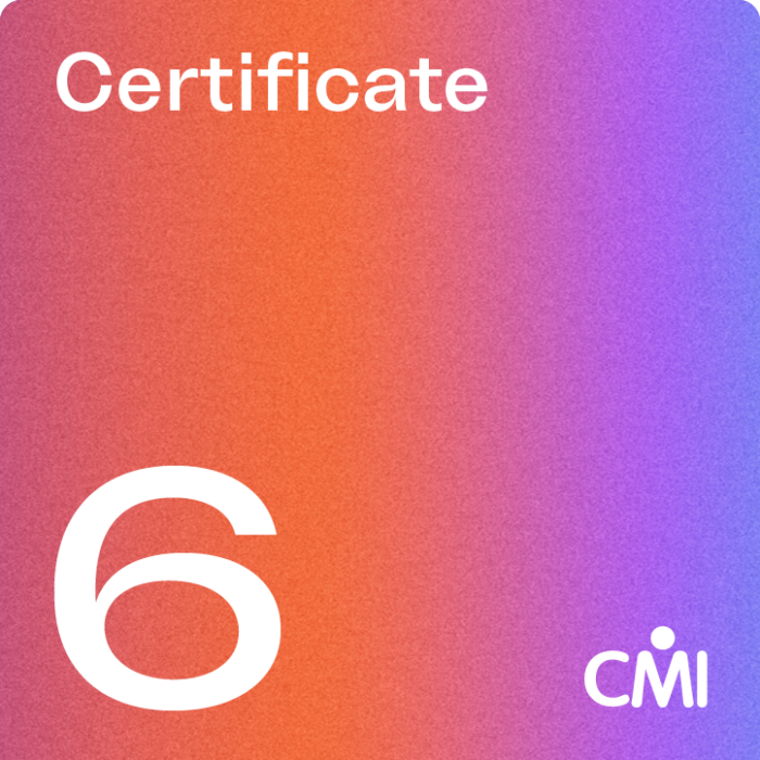 CMI Level 6 Certificate in Professional Management and Leadership Practice (6C30)